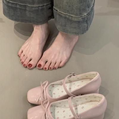 Женские туфли Мэри Джейн с бантом-бабочкой, туфли-лодочки из лакированной кожи с квадратным носком, весна-осень