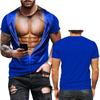 Fashion T-shirt Fake Zipper Muscle 3D Print Summer Men Short Sleeve T Shirts Oversized Harajuku Streetwear Male Tees Tops