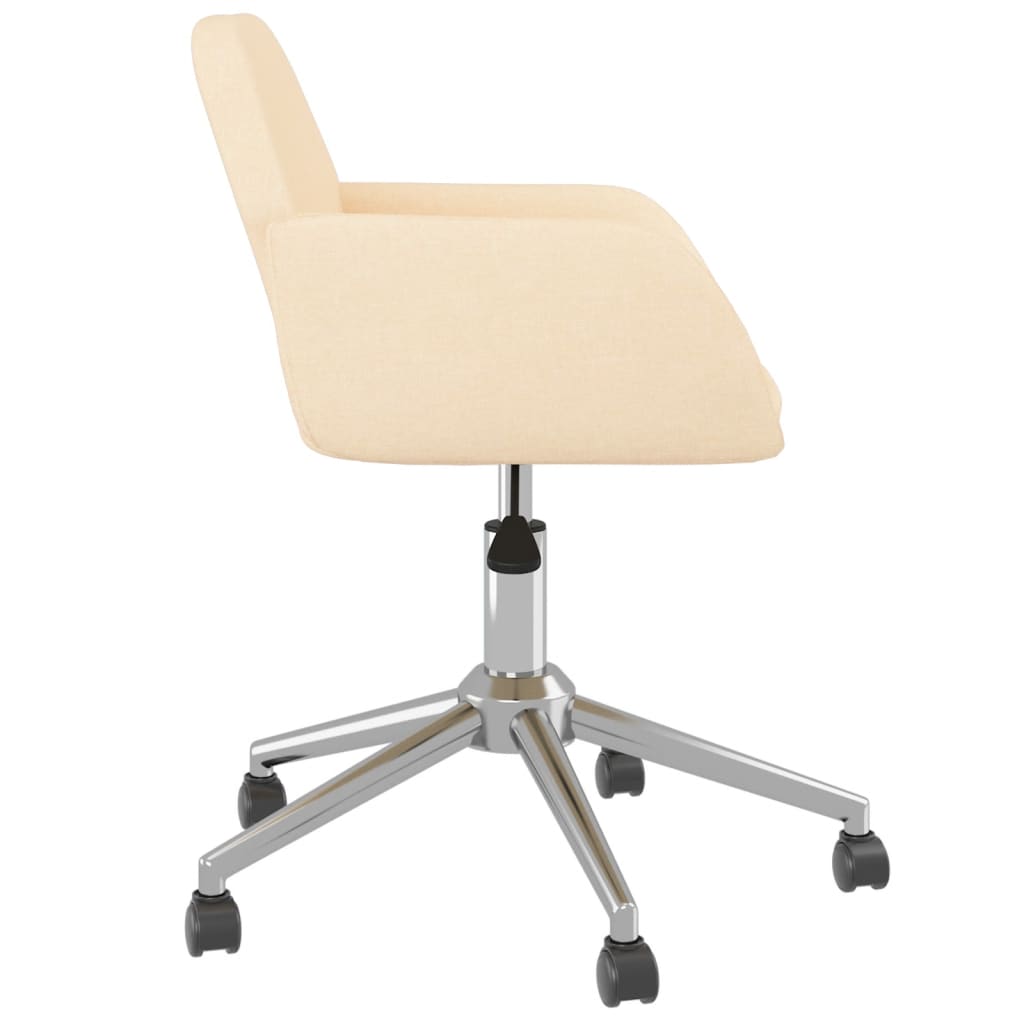Dining Room Chairs 2 pcs Swivel Cream Fabric