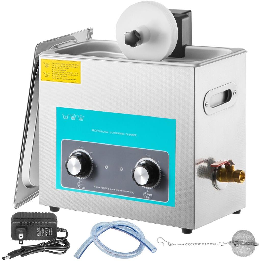 Ultrasonic Vinyl Record Cleaner 6L 40kHz Vinyl Ultrasonic Cleaning Machine Knob Control Record Ultrasonic Cleaner 4 Records Vinyl Sonic Cleaner