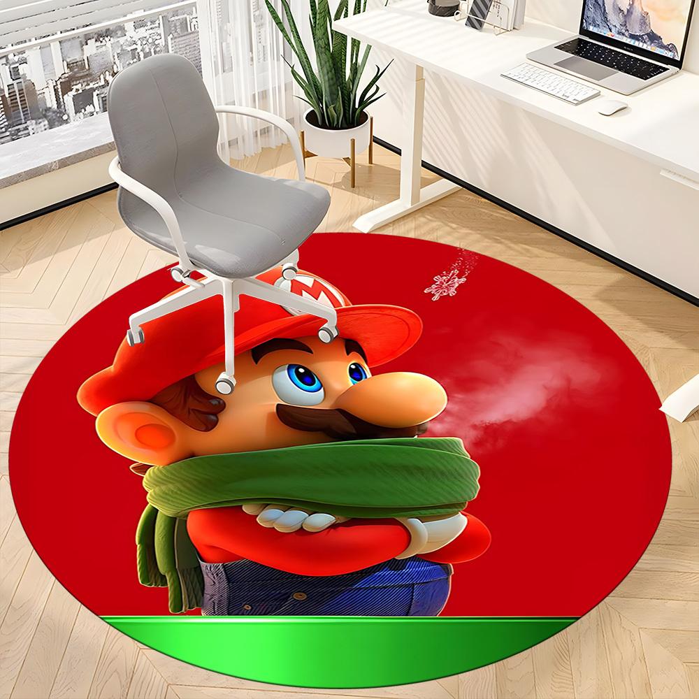 1pc Mario Office Round Area Rug, Under Office Chairs Bedroom Living Room Home Decor, Room Decoa1016214