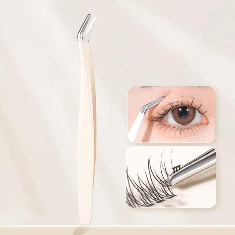 Пинцет для ресниц с удлинительным зажимом из нержавеющей стали, антистатический сверхтвердый высокоточный пинцет с волоконными наконечниками, инструменты для макияжа