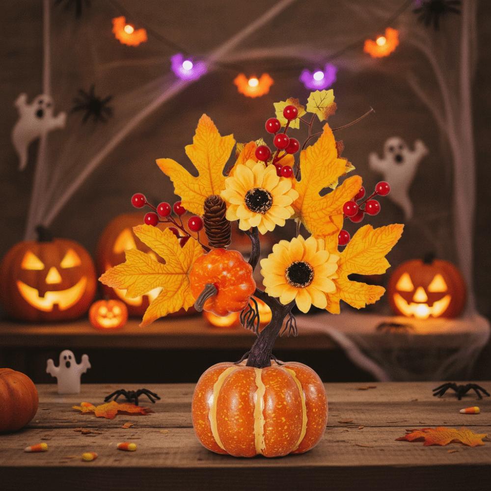 Handmade Realistic Fall Pumpkin Decor DIY Artificial Pumpkin Bouquet Halloween Party