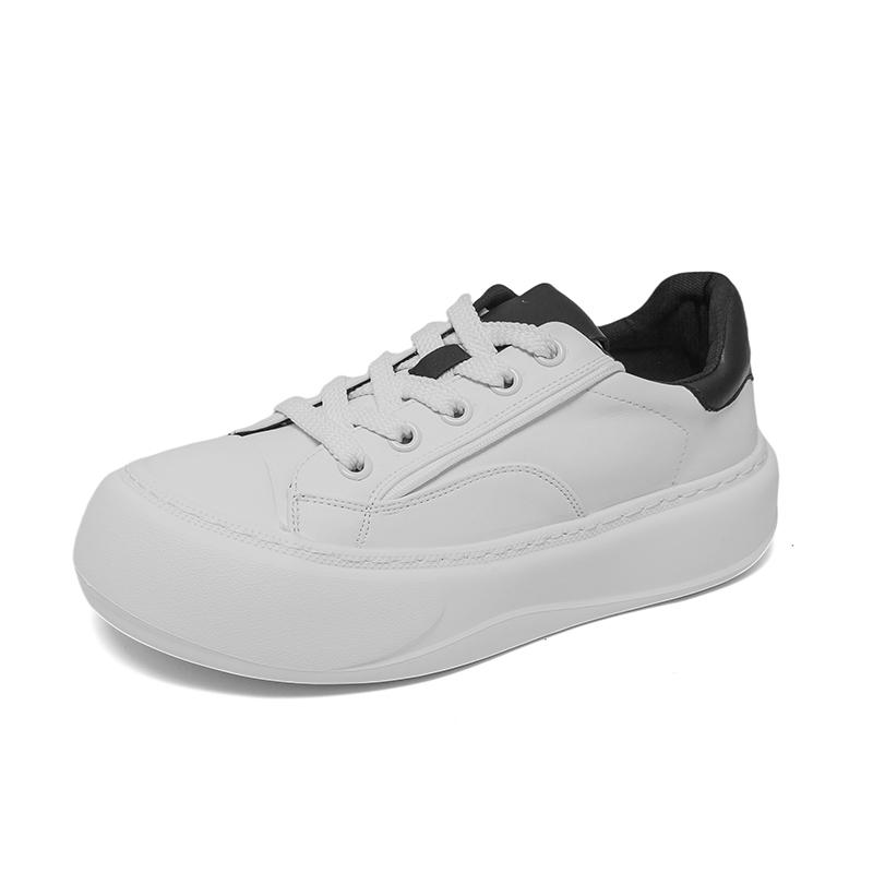 Модная классическая мужская повседневная обувь на шнуровке с толстой подошвой 2025 года с круглым носком, противоскользящая и универсальная обувь для ходьбы