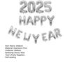 Набор воздушных шаров с Новым годом 2025 года, самозапечатывающиеся воздушные шары из алюминиевой фольги, баннер с Новым годом, фон для вечеринки в канун Нового года, декорации