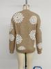 Women's Floral Knit Sweater: Long Sleeve, Loose Fit, Slimming Design for Autumn/Winter 2026