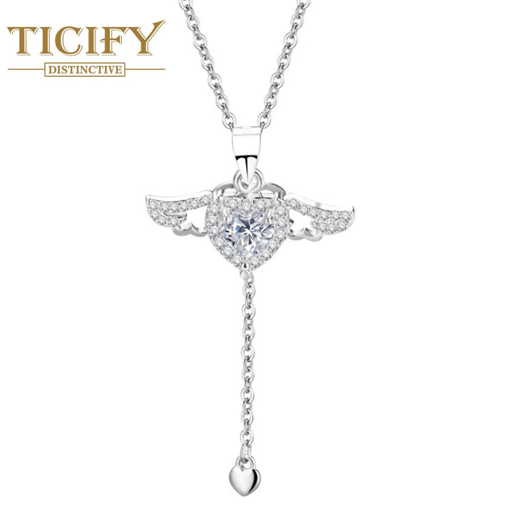 Модное ожерелье в форме сердца Купидона, легкий свет, роскошный романтический подарок с крыльями ангела