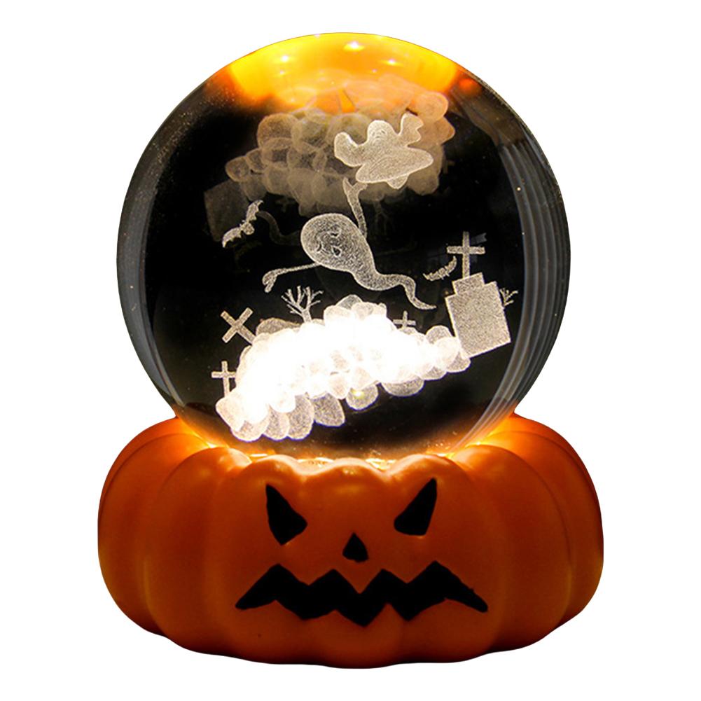 6 см 3D хрустальный шар хрустальная тыква ночник лазерная гравировка череп привидение дом с привидениями подарок на день рождения украшение для домашнего стола