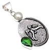 Pendant Emerald Quartz Gemstone Handmade Gift For Her Silver Jewelry 2.5"