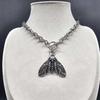 Gothic Punk Death Moth Toggle Choker - Witchcraft Alternative Metal Head Unisex Jewelry Accessories