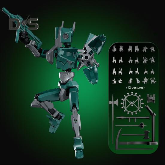 Робот Фигурка с Аксессуарами Подвижные Суставы Модель Робота Игрушка Шарнирная Фигурка Манекен Украшение для Дома и Офиса Орнамент