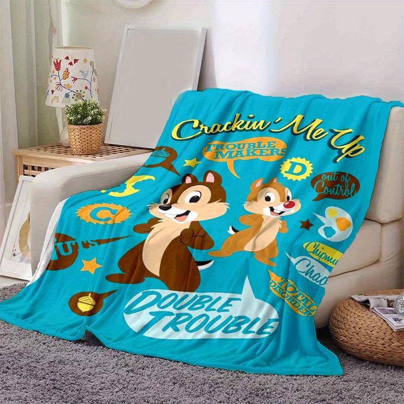 1 шт., «Рассмешил до слез: Плед Chip 'n' Dale 'Нарушители спокойствия' Идеально подходит для домашнего декора, чехла на диван, путешествий, кемпинга, автомобиля, пляжа, офиса