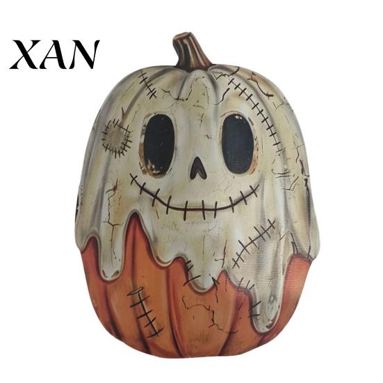Statement Piece Home Decor Halloween Wooden Ornaments, Distressed Pumpkin/Cat Decorations, Desktop & Wall Durable Wood Tabletop Art Decors for Autumn