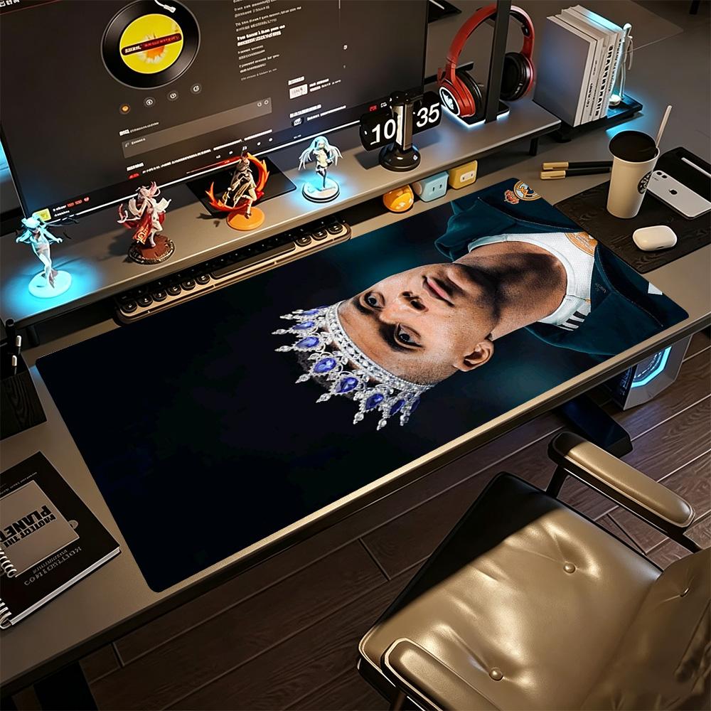 Star Player Kylian Mbappé Gaming Mouse Pad Keyboard Pad Desktop Mouse Pad Non-Slip Rubber Bottom Office Desk Accessory