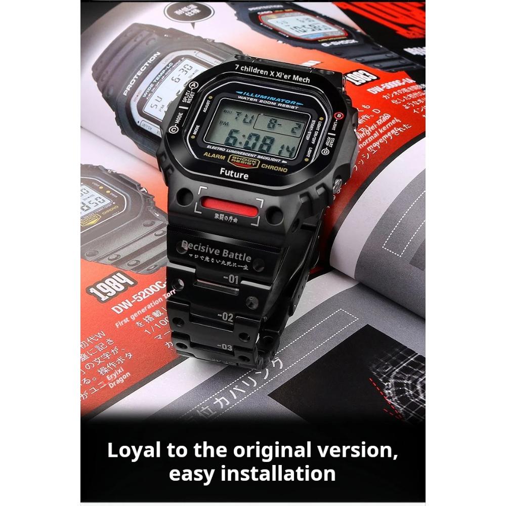 Мод-комплект DW5600 mecha металлический корпус стальной ремешок Для Casio G-SHOCK DW-5600 GW-B5600 GMW-B5000 Мужские Заменяет безель браслет