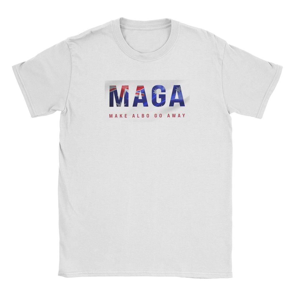 MAGA Make Albo Go Away Футболка для мужчин Винтажные футболки из чистого хлопка с круглым вырезом и коротким рукавом Одежда больших размеров