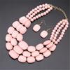 1Set Earrings Simple Boho Necklace Statement Bib Jewelry Gift Beaded Multilayer Colorful Women Chunky