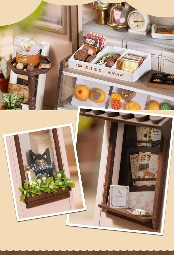 (t-FREAK) Dollhouse DIY Kit Set Miniature, English Instructions, HAPPINESS STORE (DA-005 LEISURELY BAKERY)