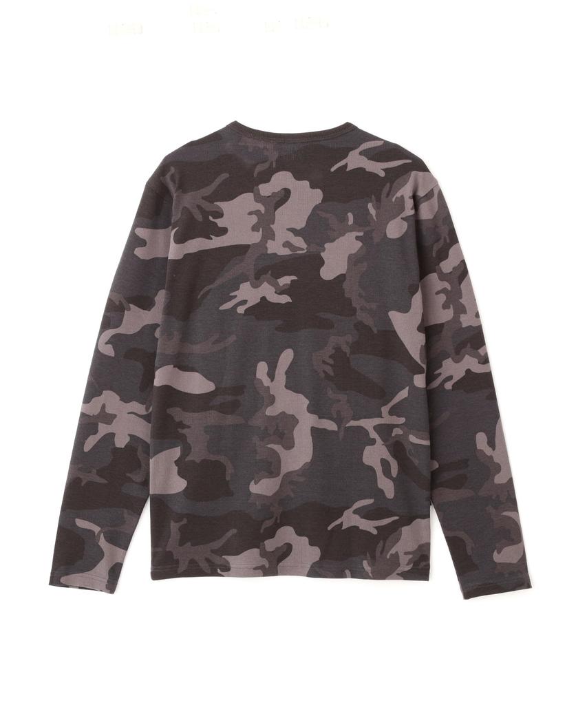 AVIREX Daily Rib Long Sleeve Crew Neck Camouflage Rib Crew Neck Long Sleeve for Daily Size Black 6153481 T-Shirt (Web Exclusive) T-Shirt Wear, Men's