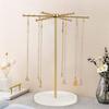 48 Hook Gold Metal Jewelry Holder With 360 Degree Rotation Large Capacity For Necklace Bracelet Storage Fashionable Gift