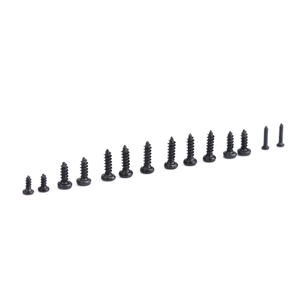 1000Pcs M1 M1.2 M1.4 M1.7 Self-Tapping Screws Carbon Steel Black Machine Screws Pan Head Tiny Screws