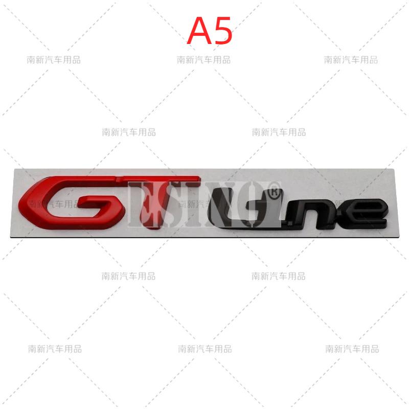 Car GT GTI Line 3D Metal Chrome Zinc Alloy Emblem Car Badge Body Fender Adhesive Emblem