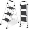 Step Ladder, 3 Step Stool Ergonomic Folding Step Stool with Wide Anti-Slip Pedal Sturdy Step Stool for Adults Multi-Use
