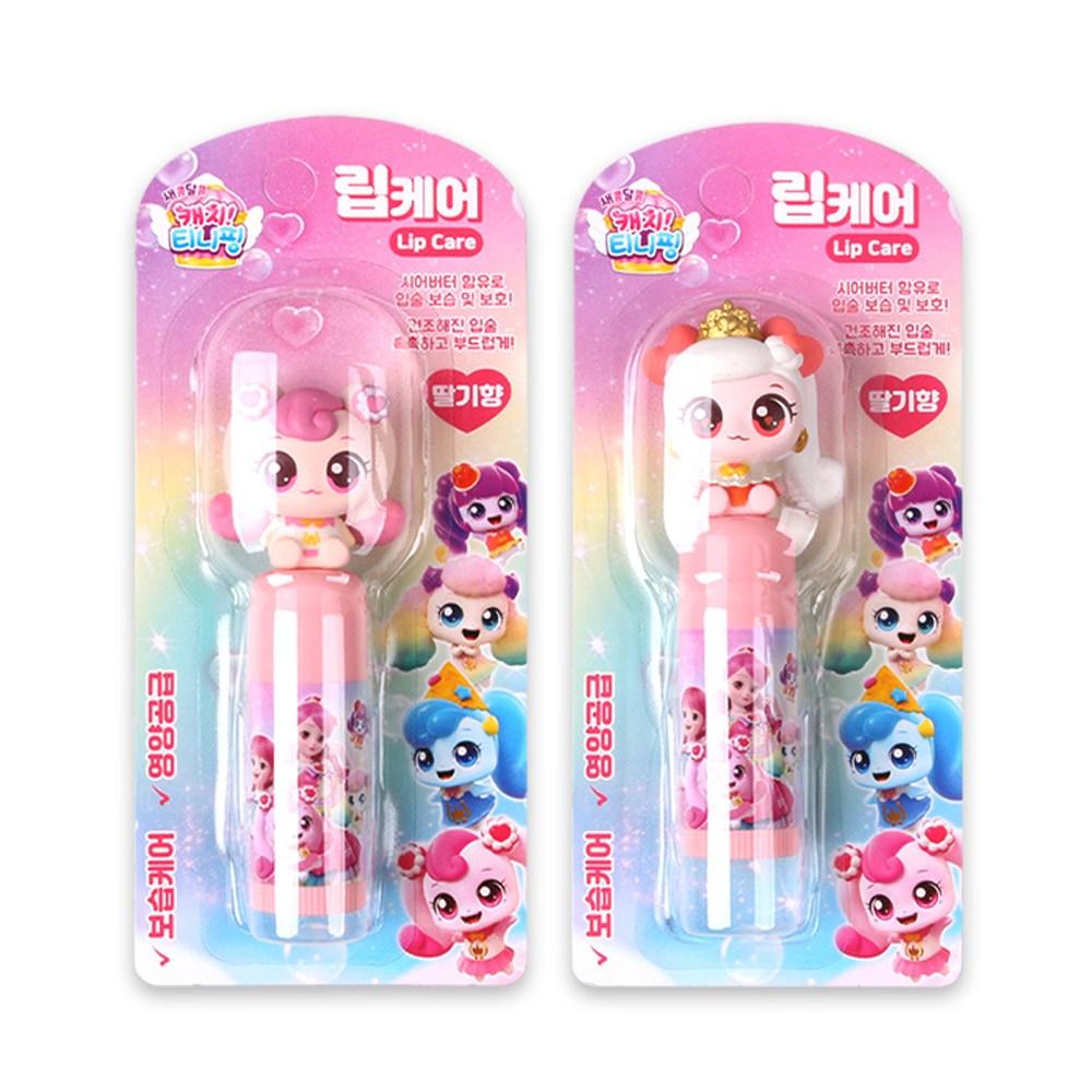 Catch Tiniping Lip Care Strawberry Scent 2 типа Ha Chuping + Dalcom Ping Изготовлено в 2024 году, 1 набор, 3,8 г, 2 типа Strawberry Scent