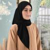 Однотонный мягкий дышащий полиэстеровый квадратный шарф - Женский европейский/американский головной платок, Повседневный солнцезащитный декоративный шелковый шарф