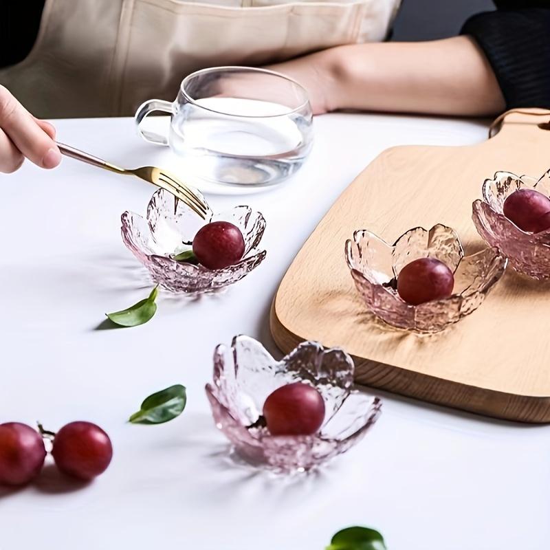 Набор из 6 стеклянных тарелок с японской вишней — элегантный и универсальный для закусок, десертов и декора стола