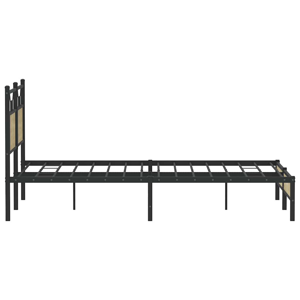 Bed Frame without Mattress Sonoma Oak Finish 150 x 200 cm Engineered Wood