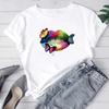 (Asian Size) Women Fashion T Shirt Butterfly Lip Trend Cute 90s Woman Female T Clothing Short Sleeve Print Tee Top Graphic T-shirts