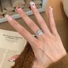 New Chinese-Style Angel'S Eye Inlaid With Light Blue Sapphire, Niche Design, Cold Wind, Versatile Temperament, Adjustable Opening Ring