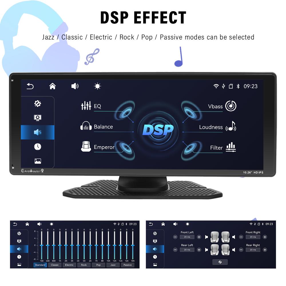 10.26'' Portable Car Radio Wireless Carplay HD IPS Display Touch Screen MP5 Player,Built-in Youtube,Mirror Link FM Transmit Autoaudio DSP