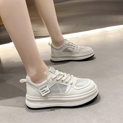 Мода 2024 Новые женские нескользящие модные однотонные дышащие спортивные туфли