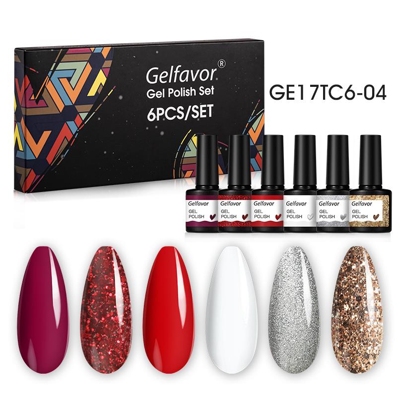 Gelfavor 6/10 шт., 8 мл, набор гель-лаков для ногтей, замачиваемый УФ-гель-лак, яркий для дизайна ногтей, светодиодная/УФ-лампа