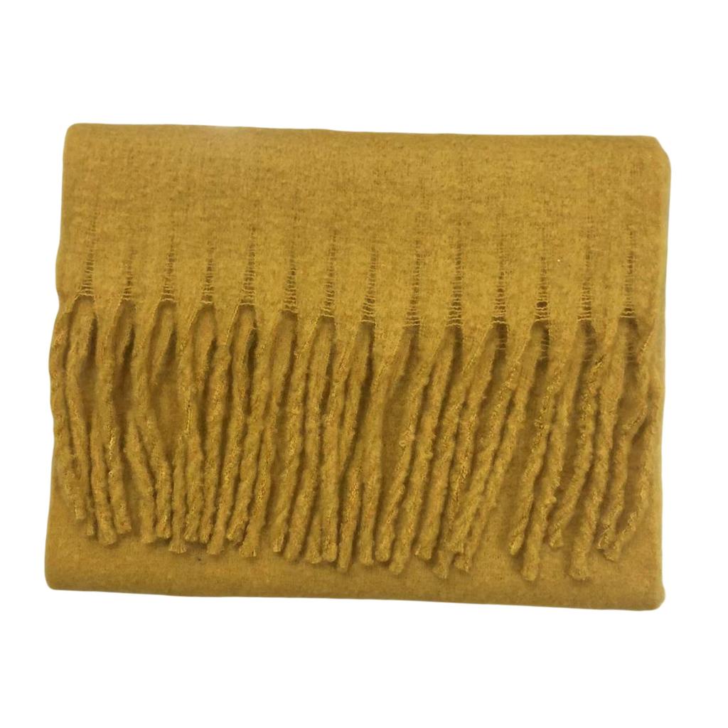 Solid Color Mohair Loop Yarn Scarf Women's Autumn and Winter New High-end Versatile Warm Scarf Shawl Dual-purpose