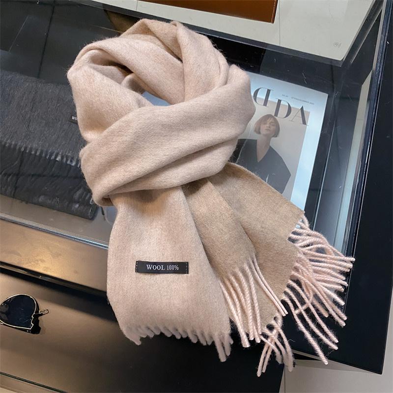 Women's Winter Long Scarf 100% Wool Christmas Scarf Style Warm Soft Chunky Wrap Shawls Scarves Men Thicken Poncho Stoles