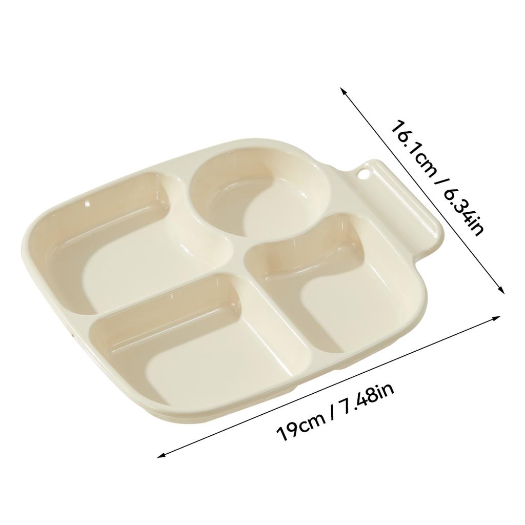 WORTHBUY New Cute Dinner Plate Dish With Compartments Reusable Fruit Salad Plates Weight Control Plastic Divided Food Plate