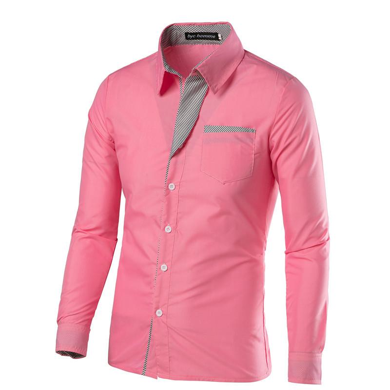 Модная мужская рубашка с длинным рукавом Camisa Masculina, мужская приталенная дизайнерская формальная повседневная брендовая мужская классическая рубашка, размер M-4XL
