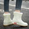 Женские новые водонепроницаемые короткие сапоги-трубы для взрослых, нескользящие, бархатные, теплые, резиновые сапоги