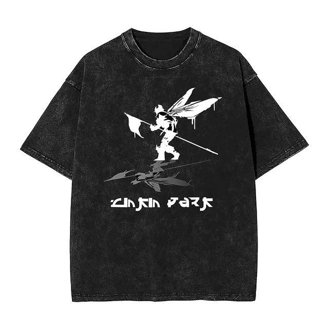 Мужская стираная футболка повседневная Linkin Meteora 20th Anniversary Park винтажные футболки свободного размера удобная уличная одежда