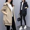 Early Fall Clothing Trench Coat Women Spring Korean Version of Loose Casual Hooded Temperament Fashion Jacket Plus Size