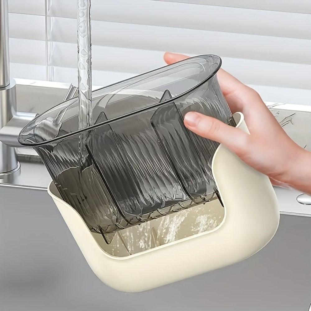 Multifunction Cutlery Drain Rack 3 Grids Utensil Drying Rack Non-toxic Kitchen Utensil Holder Home