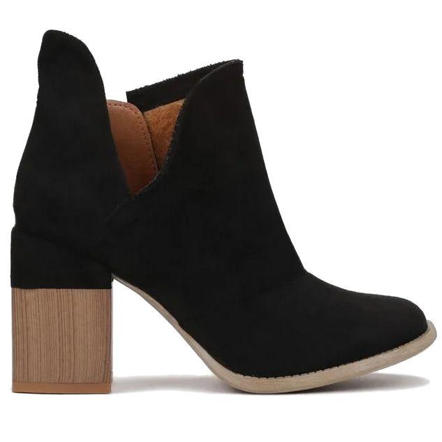 Ariko Black Ankle Boots with Cutout Heel 38