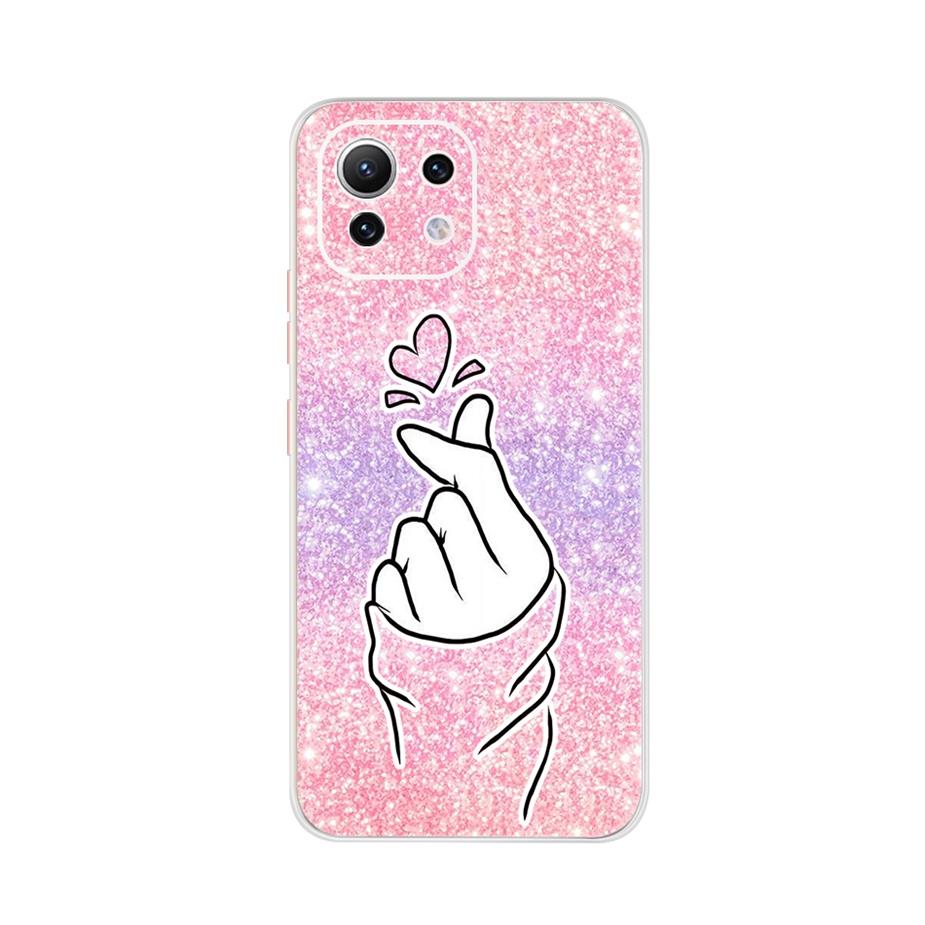 Чехол для Xiaomi Mi 11 Lite Милый мультяшный чехол для телефона Xiaomi Mi 11 Lite 5G Чехлы Mi11 Lite 11Lite Мягкий ТПУ Fundas Capa 6.55''