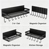 Lihe Magnetic Refrigerator Side Storage Rack, No Drill Kitchen Spice Organizer, Fridge Side Hanging Shelf