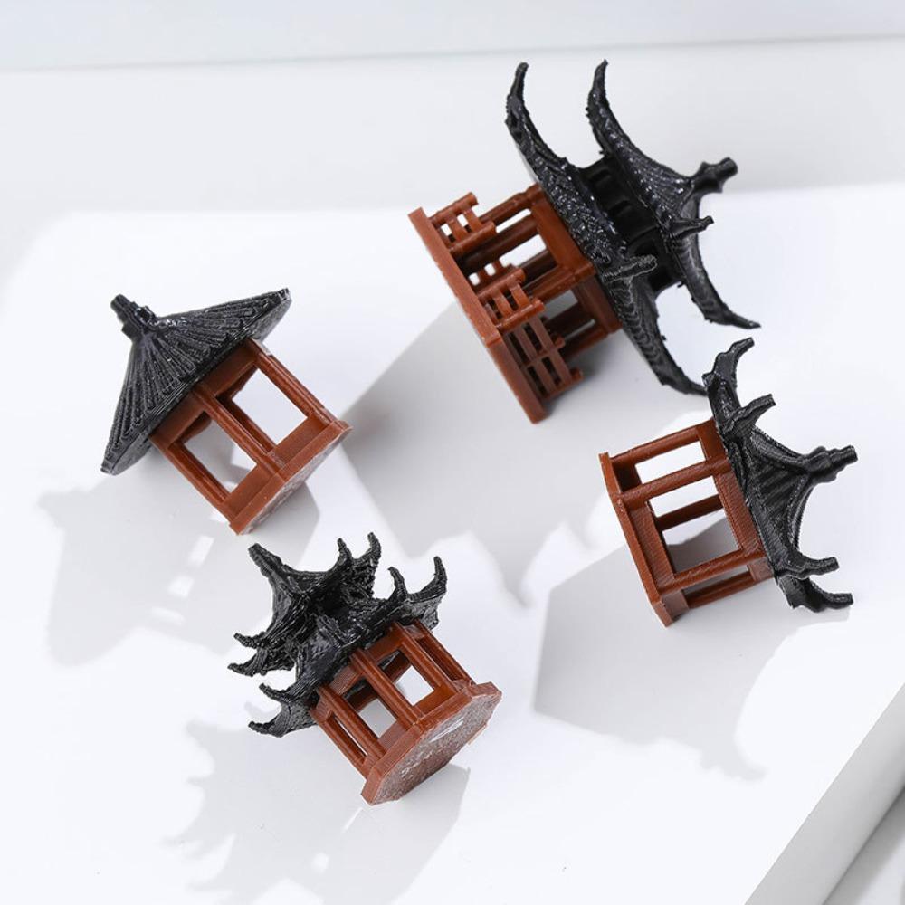 Миниатюрный микроландшафтный шестиугольный декор, фигурка павильона, милая мини-статуэтка пагоды