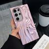 3D плиссированный гальванизированный однотонный противоударный чехол для телефона для Samsung S25 Ultra/S24 Plus/S23