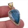 Natural Labradorite 925 Solid Sterling Silver Jewelry TwoTone Pendant 1.50" G9r75